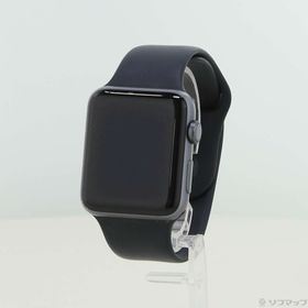 (中古)Apple Apple Watch Series 3 GPS 42mm スペースグレイアルミニウムケース ブラックスポーツバンド(247-ud)