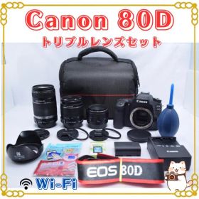 Canon EOS 80D 一眼レフ 単焦点 標準 望遠 トリプルレンズセット