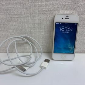 【中古】Apple iPhone 4s 32GB ホワイト 本体 ケーブル付