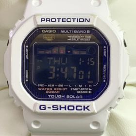 04w5754▽※【中古】G-SHOCK G-LIDE ジーショック CASIO カシオ Gライド GWX-5600C-7JF メンズ 腕時計 電波ソーラー デジタル タイドグラフ ムーンデータ スクエア ホワイト 反転液晶【八王子店】