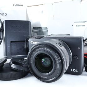 【良品】Canon ミラーレス一眼カメラ EOS M10 レンズキット(ブラック) EF-M15-45mm F3.5-6.3 IS STM 付属 EOSM10BK-1545ISSTMLK