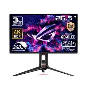 ASUS｜エイスース ゲーミング液晶ディスプレイ(26.5型/ OLED/ 4K UHD 3840×2160/ 240Hz/ 0.03ms)(ブラック) PGシリーズ PG27UCDM 返品種別A
