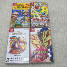 ▼スーパーマリオメーカー2 0012958721 太鼓の達人 0012784657 パワフルプロ野球2024－2025 0013952489 ポケットモンスター シールド0013015417 Switchソフト 4点
