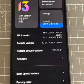 Xiaomi Redmi Note 9T 本体 128GB