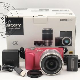 極上品☆SONY NEX-3N ピンク ソニー E PZ 16-50mm F3.5-5.6 OSS SELP1650 デジタル ミラーレス 一眼 カメラ ##15825