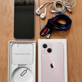 美品 Apple iPhone 13 本体 ピンク イヤホン 充電器 128GB