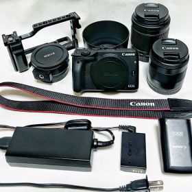 CANON ミラーレス一眼カメラ【EOS M3】レンズ2本他 各種周辺機器セット