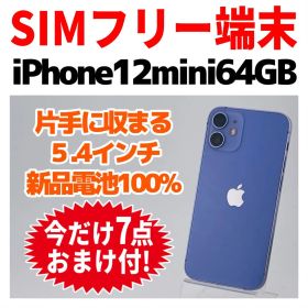 SIMフリー iPhone12mini 64GB 1673 パープル 新品電池