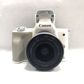 ★充電器欠品 各種キャップ欠品 Canon キャノン ミラーレス一眼 EOS Kiss M 標準ズームレンズ付 動作確認済 中古★008340