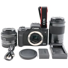 ■シャッター数1000枚！新品同様■ Canon EOS Kiss M2 ダブルズームキット ブラック ミラーレス一眼カメラ
