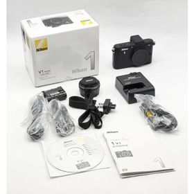 【中古 動作確認済】 Nikon ミラーレス一眼カメラ Nikon 1 V1 薄型レンズキット ブラックN1 V1ULK BK