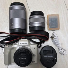 【純正レンズ3本セット】Canon EOS KissM ミラーレス一眼 ホワイト