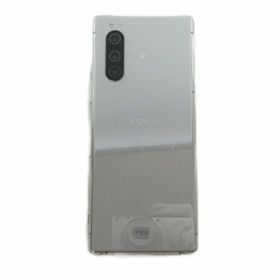 SONY ソニー Xperia 5 SO-01M 携帯電話 スマートフォン 本体 ロゴ 初期化・動作確認済 シルバー色 ■GY11 /MQ