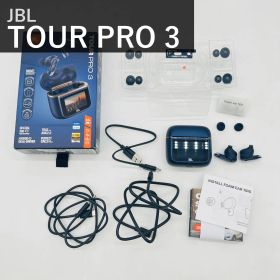JBL ジェービーエル TOUR PRO 3 ワイヤレスイヤホン JBLTOURPRO3BLU ネイビー Bluetooth ハイブリッドノイズキャンセリング ハイレゾLDAC マルチポイント 防塵防水 ワイヤレス充電 スマートタッチディスプレイ 国内正規品