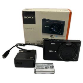 SONY ソニー サイバーショット コンパクトデジタルカメラ 液晶画面黄色【ジャンク】 DSC-WX350 ブラック