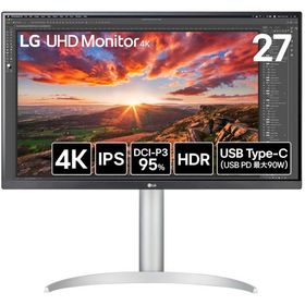 LGエレクトロニクス｜エルジー 4K液晶ディスプレイ(27型/ IPS/ 4K UHD 3840×2160/ 60Hz/ 5ms)(シルバー) UHD Monitor 27UP850K-W 返品種別A