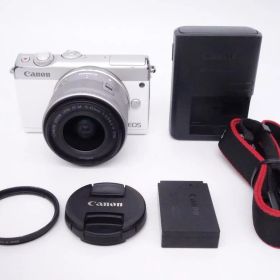 キヤノン Canon ミラーレス一眼 EOS M100 EF-M 15-45 IS STM レンズキット ホワイト [W2607016A]