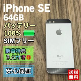 【美品】iPhoneSE スペースグレイ 64GB SIMフリー 新品液晶電池