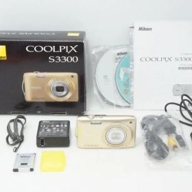 美品 Nikon ニコン COOLPIX S3300 コンパクトデジタルカメラ スイートゴールド 元箱付 260702c