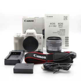 Canon EOS Kiss M2 標準ズームレンズキット ホワイト ミラーレスカメラ 〔キャノン EF-M マウント〕