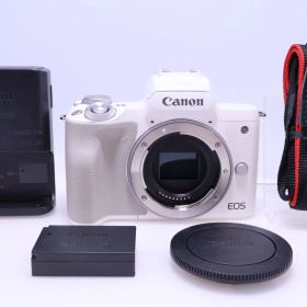 【美品】Canon EOS Kiss M2 ボディー ホワイト KISSM2WH-BODY ミラーレス一眼カメラ