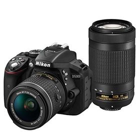 Nikon デジタル一眼レフカメラ D5300 AF-P ダブルズームキット ブラック D5(中古品)