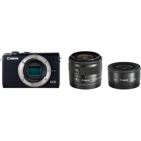 Canon EOS M100 ダブルレンズキット ブラック 良品 動作確認済み 1ヶ月保証付 小型軽量 ミラーレス