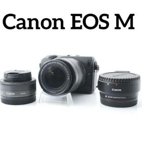 Canon EOS M 手振れ補正標準&単焦点 ダブルレンズセット♪アダプター