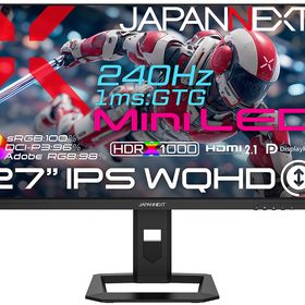 JAPANNEXT｜ジャパンネクスト JN-IPSM27G240Q-HSP ゲーミング液晶ディスプレイ(27型/IPS(AHVA)/WQHD 2560×1440/240Hz/1ms)(ブラック)[JN