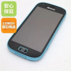 美品 F-03K らくらくスマートフォン me ブルー スマホ 即日発送 白ロム DoCoMo 富士通 土日祝発送OK