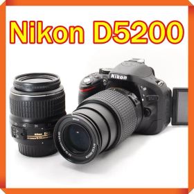 ✨シャッター新品級 Nikon D5200 一眼レフ スマホ転送 ダブルレンズ