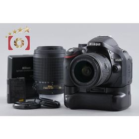 【中古】Nikon ニコン D5200 ブラック + AF-P DX NIKKOR 18-55mm f/3.5-5.6 G VR + AF-S DX NIKKOR 55-200mm f/4-5.6 G ED VR