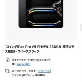13インチ iPad Pro Wi-Fi 256GB スペースブラックM5チップ