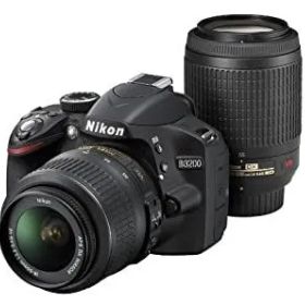【中古-非常に良い】 Nikon ニコン デジタル一眼レフカメラ D3200 20mmダブルズームキット 18-55mm/55-20mm付属 ブラック D3200WZ200BK