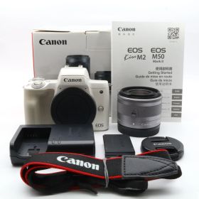 Canon EOS Kiss M2 標準ズームレンズキット ホワイト ミラーレスカメラ 〔キャノン EF-M マウント〕
