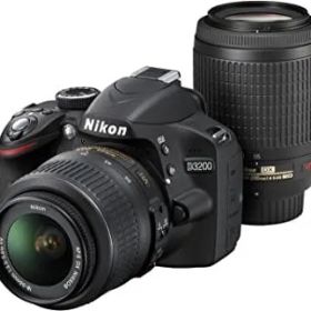 Nikon デジタル一眼レフカメラ D3200 200mmダブルズームキット 18-55mm/55-200mm付属 ブラック D3200WZ200BK