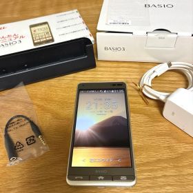 au 携帯電話 BASIO3 ベイシオ KYV43 ゴールド