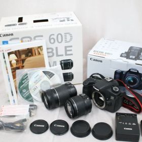 【返品保証】 【シャッター8733回】キャノン Canon EOS 60D EF-S 18-55mm F3.5-5.6 55-250mm F4-5.6 IS II デジタル一眼 e16167