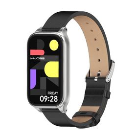 (MIJOBS) Xiaomi Smart Band 9 Active 換えバンド,Redmi Smart Band 3 レザーストラップ 長さ調節可能 柔らしい替えベルト 男女兼用 シャ