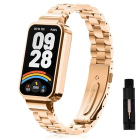 Xiaomi Smart Band 9 Active / Xiaomi Redmi Smart Band 3 ベルト バンド 金属ベルト サイズ調整可能 ビジネス風 ステンレス おしゃれ 調