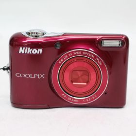 311)【美品】Nikon デジタルカメラ COOLPIX L32 レッド 光学5倍ズーム 2005万画素 乾電池タイプ