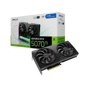 PNY GeForce RTX 5070 Ti 16GB OC SLIM 2スロット厚のコンパクトデザイン 薄型グラフィックカード｜VCG5070T16DFSXPB1-O