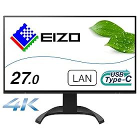 【中古】EIZO FlexScan EV2740X-BK (27型モニター/3840×2160/USB Type-C対応/ノートPC給電/疲れ目軽減/ブラック/The warranty is valid only in Japan)