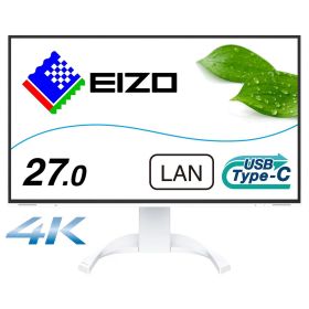 EIZO｜エイゾー 液晶ディスプレイ(27型/IPS/4K UHD 3840x2160/60Hz/5ms/HDMI/DP/USB Type-C/VESA/PBP対応/5年保証)(ホワイト) FlexScan EV2740X-WT