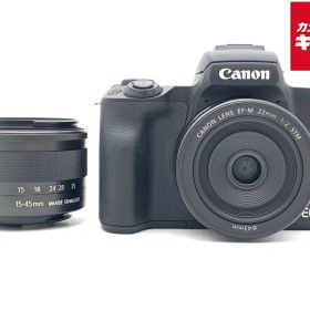 【中古】 【良品】 キヤノン EOS Kiss M ダブルレンズキット ブラック 【ミラーレス一眼】 【6ヶ月保証】