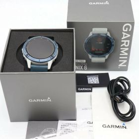 【お買い物マラソン限定クーポン】GARMIN fenix 6 Pro Dual Power 010-02410-34 Ti Mineral Blue/Whitestone スマートウォッチ ガーミン フェニックス 本体 【中古】