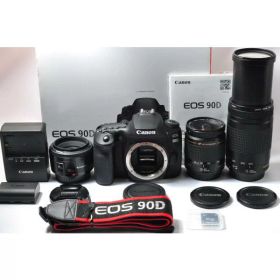 【中古】【1ヶ月保証】 Canon キヤノン EOS 90D 超望遠トリプルレンズセット WiFi Bluetooth 4K UHD