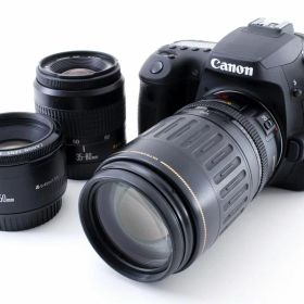 【中古】 キヤノン Canon EOS 90D 標準&超望遠＆単焦点トリプルレンズセット 美品 付 当店保証30日間 人気 ミラーレス 一眼レフ 交換レンズ カメラ