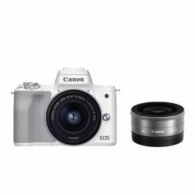 【中古】【1年保証】【美品】Canon EOS Kiss M2 ダブルレンズキット 15-45mm 22mm ホワイト