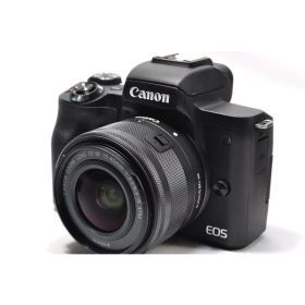 【中古】【1ヶ月保証】 キヤノン Canon EOS Kiss M2 レンズキット ブラック ミラーレス一眼